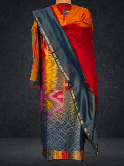 Semi Stitched Chanderi Casual Suitset VISHAL KAPUR