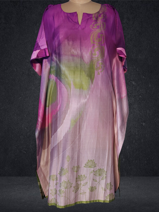 Stitched Chanderi Digital Printed Kaftan VISHAL KAPUR STUDIO