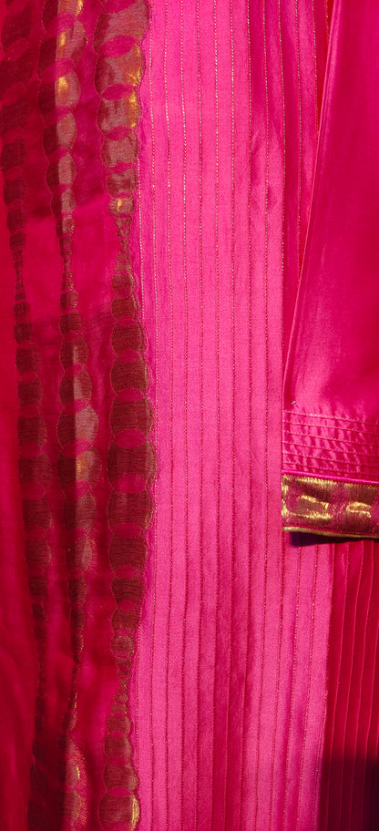 Semi Stitched Formal chanderi Kurta