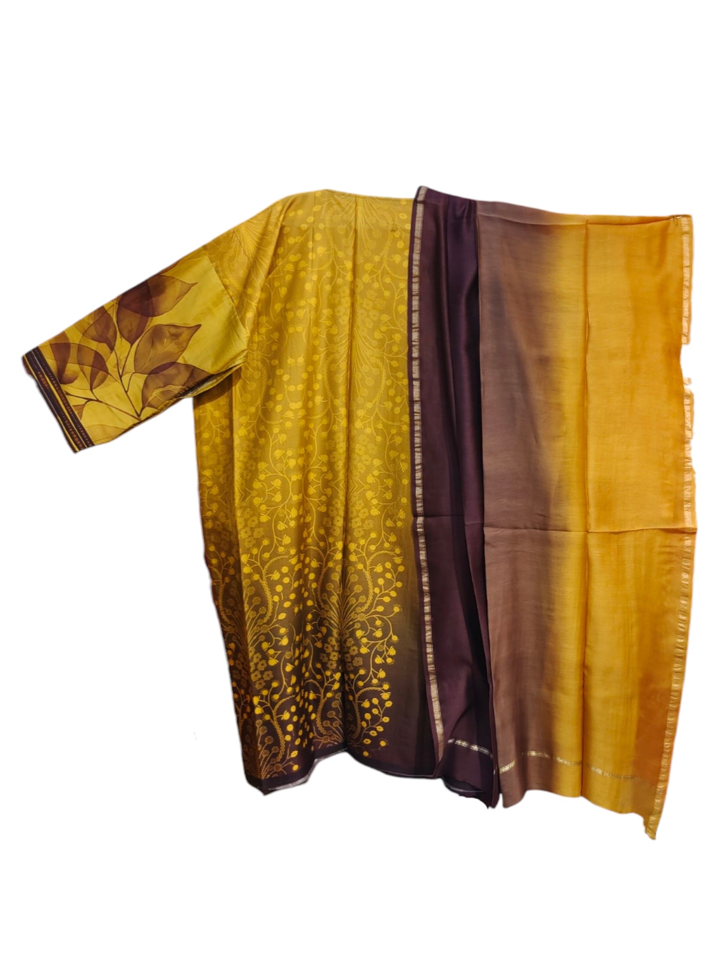 Semi Stitched Chanderi Casual suitset