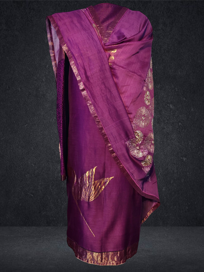 Semi Stitched Formal chanderi Suitset