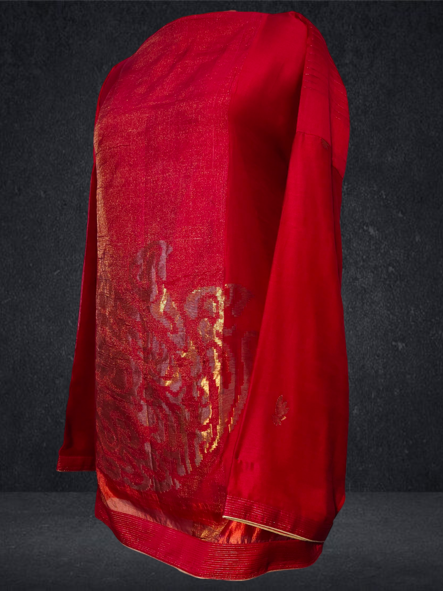Semi Stitched Chanderi Zariwoven Short Tunic