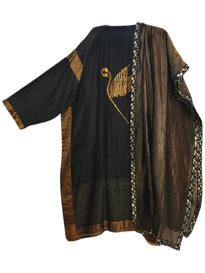 Semi Stitched Chanderi Formal Suitset