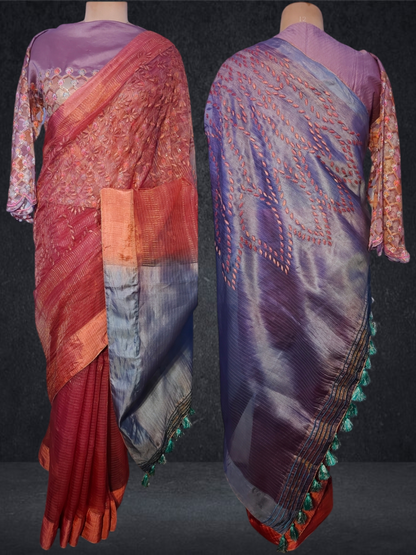 Formal Silk Tissue Applique Saree