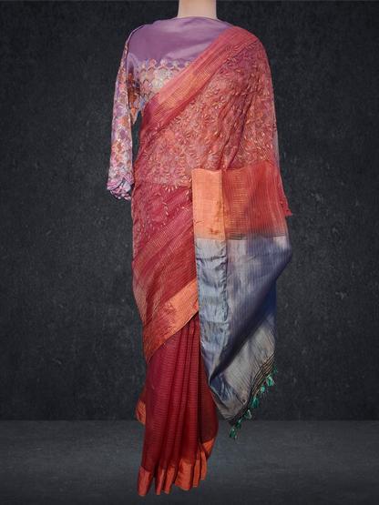 Formal Silk Tissue Applique Saree