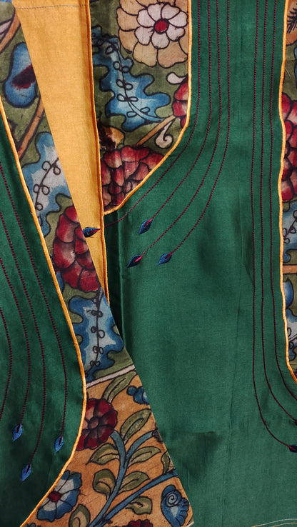 Semi Stitched Chanderi Kalamkari Short Tunic