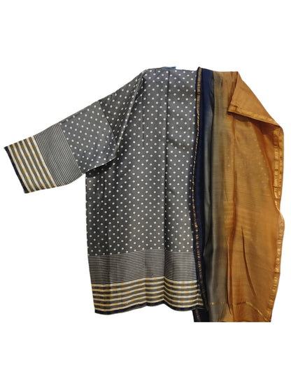 Semi Stitched Chanderi Casual suitset