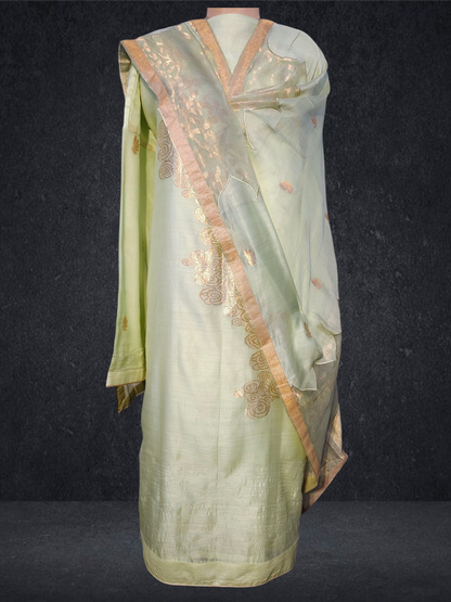 Semi Stitched Formal chanderi Suitset