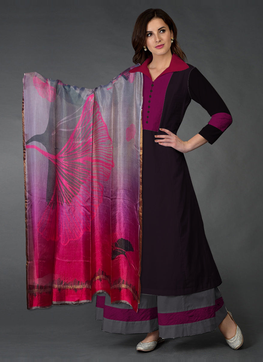 Printed Pure Silk Dupatta (VKSDNOV11DUP35) - VISHAL KAPUR