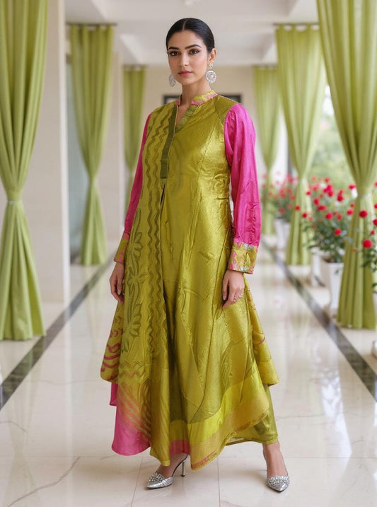 Stitched applique Long Dress