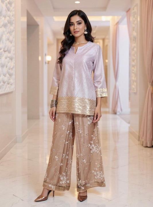 Stitched Chanderi Long Dress