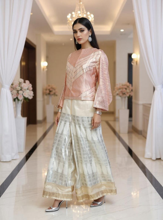 Stitched Chanderi Long Dress