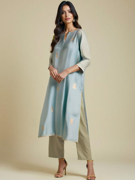 Semi Stitched Formal Chanderi Suitset VISHAL KAPUR