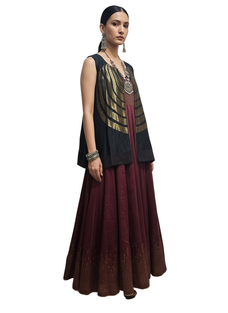 Stitched Anarkali set with jacket