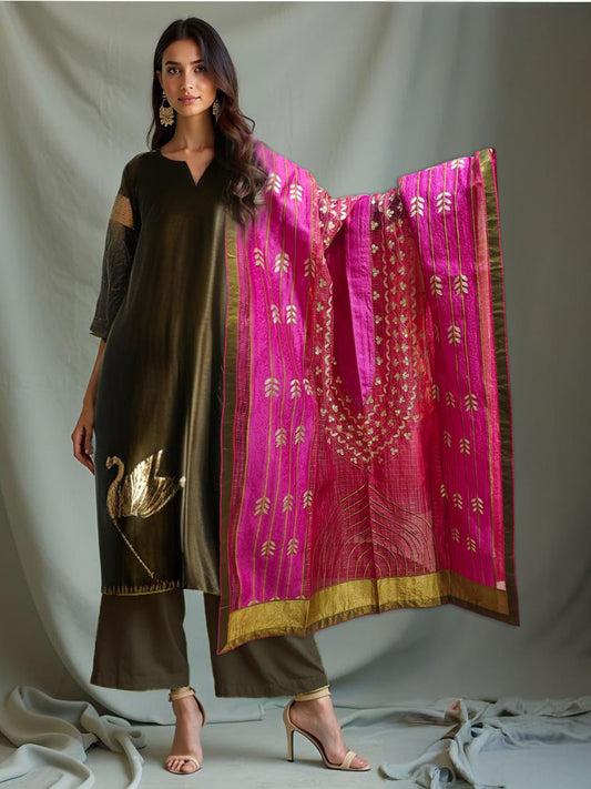 Semi Stitched Formal Chanderi Suitset