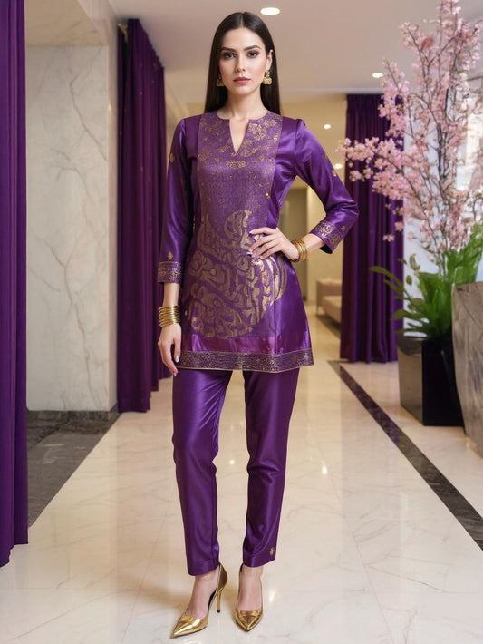 Semi Stitched Chanderi Zariwoven Short Tunic