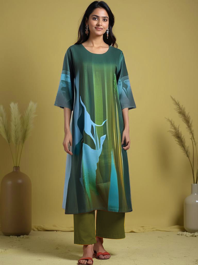 Semistitched Cotton Satin Kurta VISHAL KAPUR