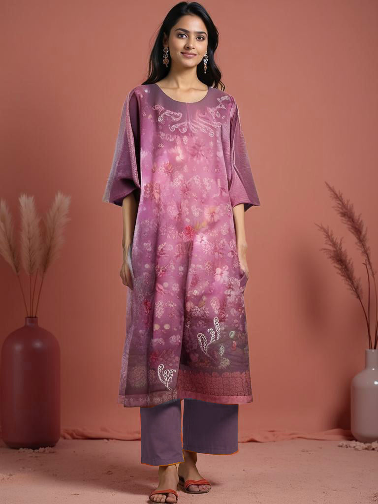 Semistitched Cotton Satin Kurta VISHAL KAPUR