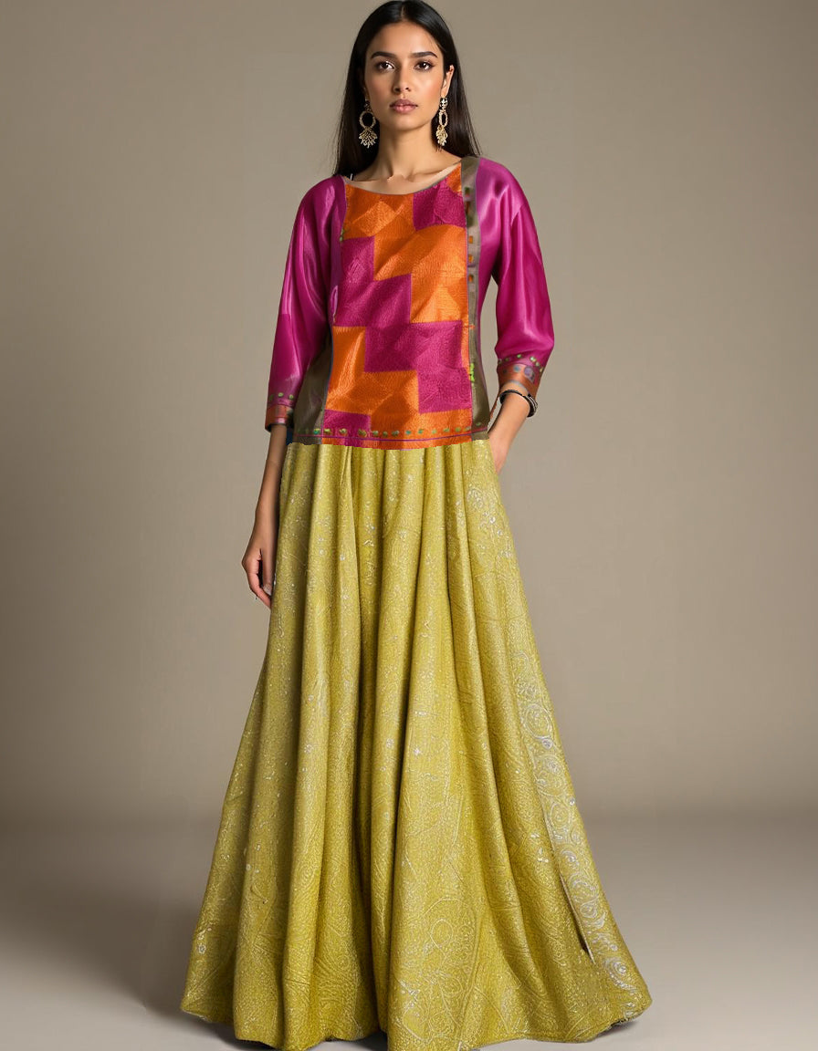 Formal Chanderi Embroidered Skirtset (VKSKT01MAR26) VISHAL KAPUR STUDIO