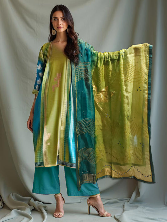 Semi Stitched Formal Chanderi suitset