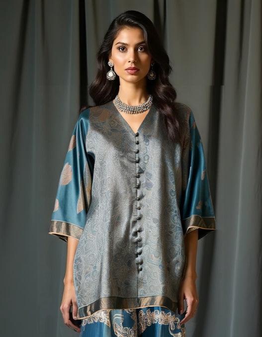 Stitched Chanderi Zariwoven Short Tunic