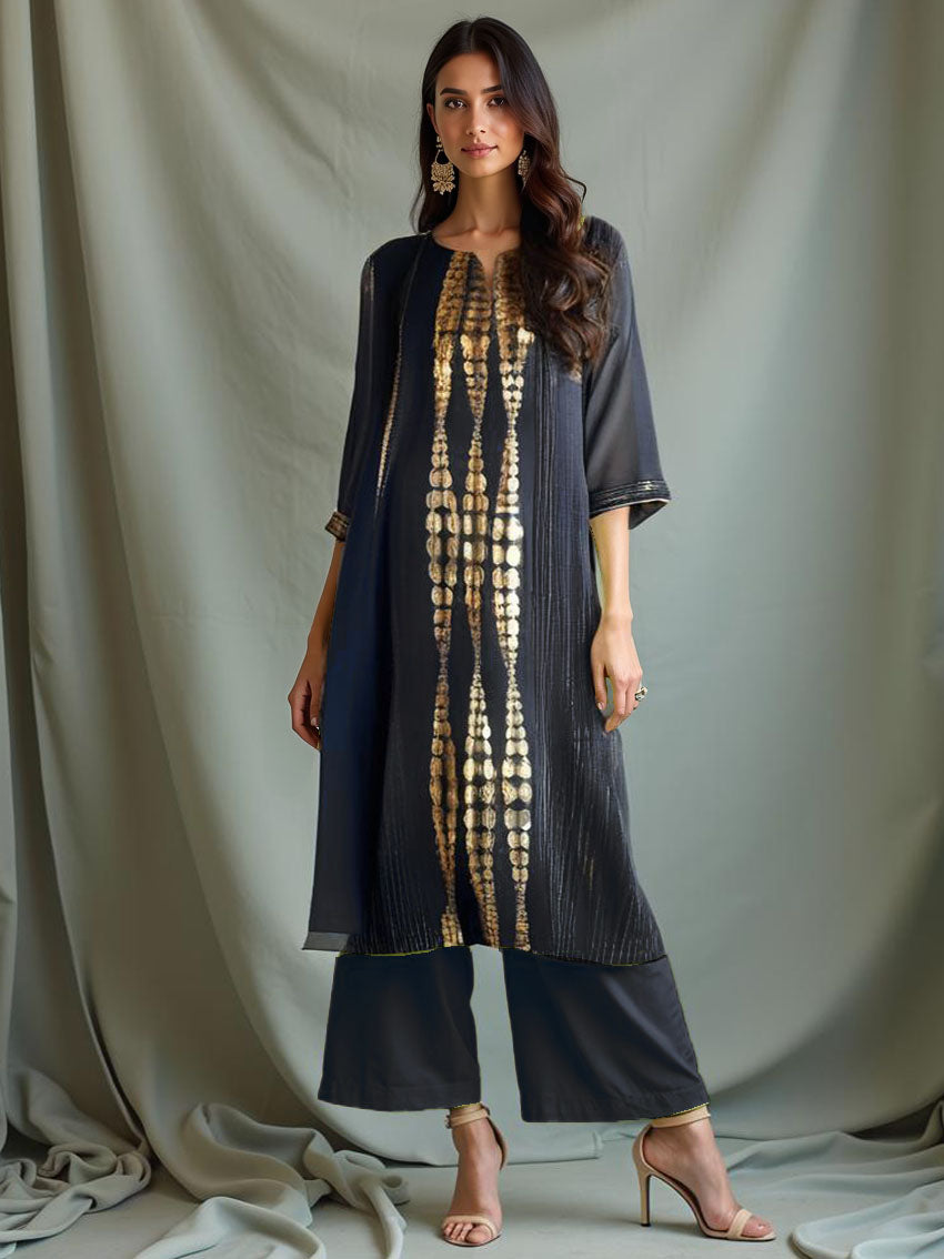 Semi Stitched Formal Chanderi kurta