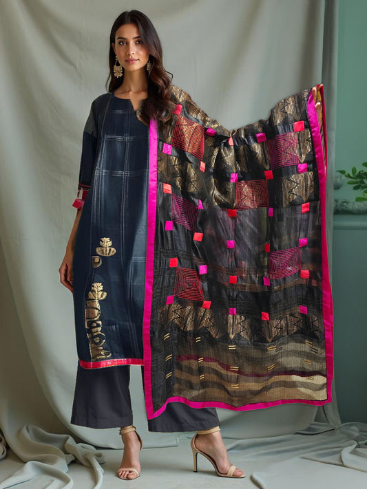 Semi Stitched Formal Chanderi Suitset