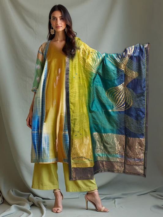 Semi Stitched Formal Chanderi suitset.