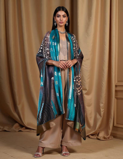 Chanderi Zari Woven Gota Dupatta