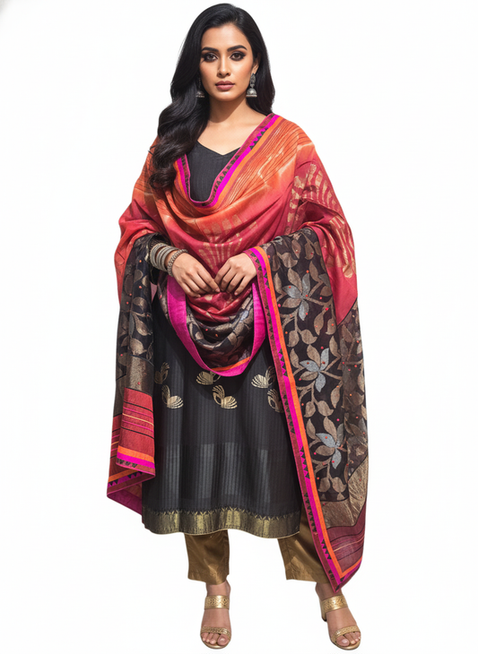 Semi Stitched Formal Chanderi Suitset