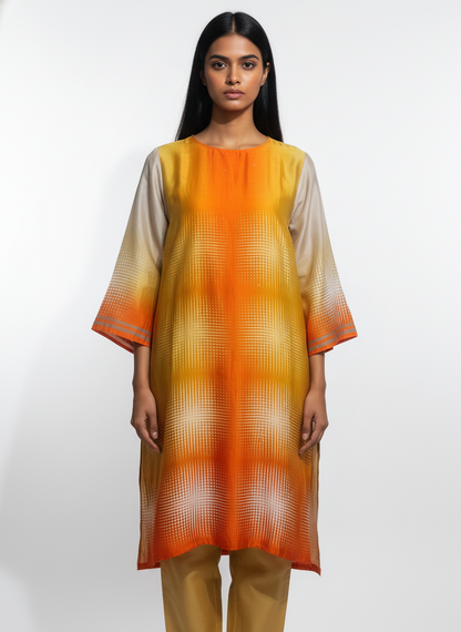 Semi Stitched Chanderi Kurta