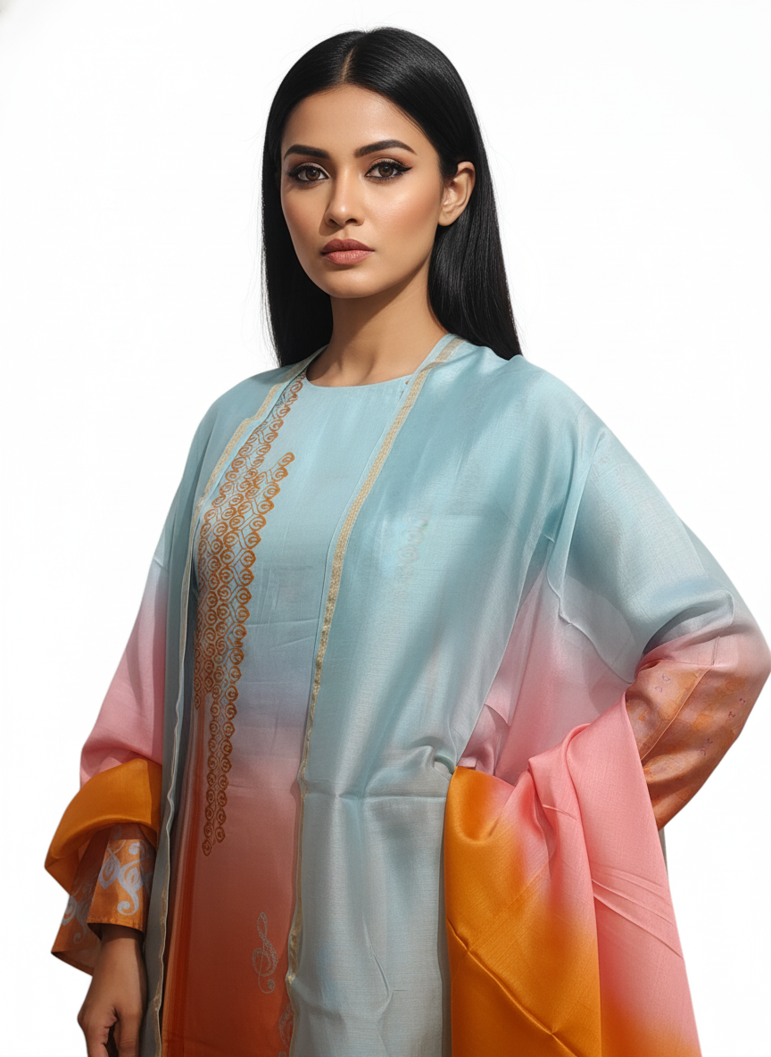 Semi Stitched Chanderi Casual Suitset