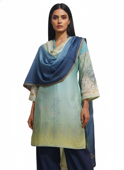 Semi Stitched Chanderi Casual Suitset