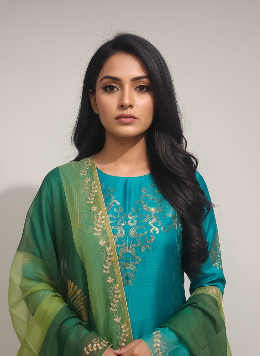 Semi Stitched Formal Chanderi Suitset