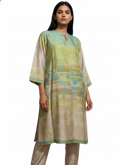 Semi Stitched Chanderi Kurta