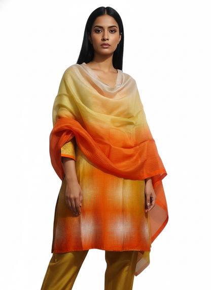 Semi Stitched Chanderi Casual Suitset