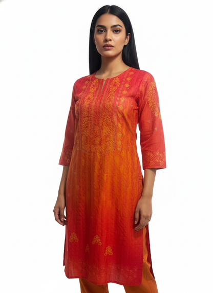 Semi Stitched Chanderi Kurta