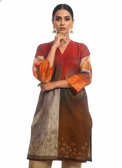 Semi Stitched Chanderi Kurta