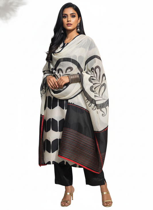 Semi Stitched Formal Chanderi Suitset