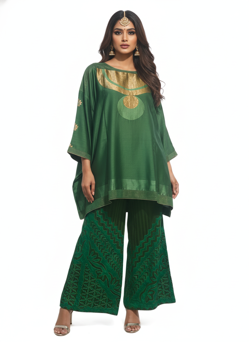 Indowestern chanderi formal coordset