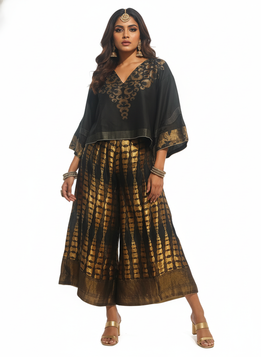 Indowestern chanderi formal flared plazzo pant VISHAL KAPUR STUDIO