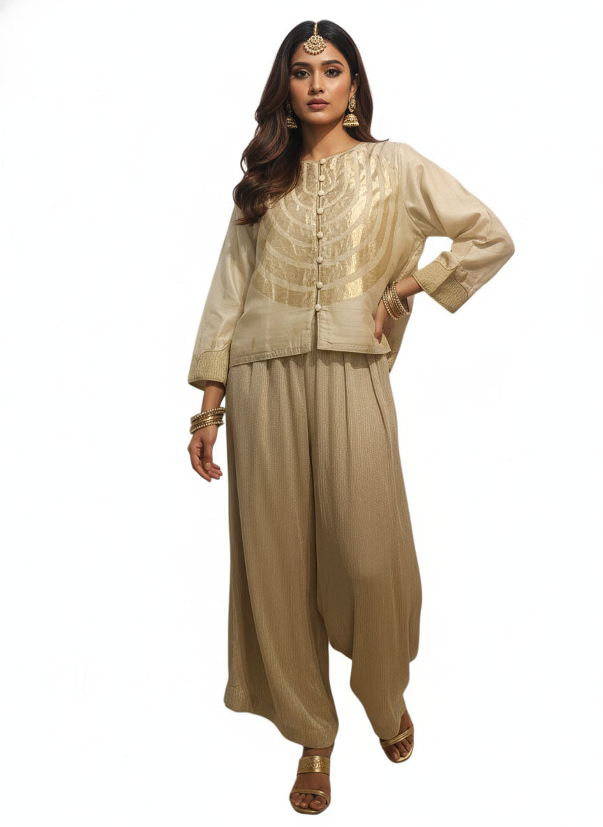 Indowestern chanderi formal coordset