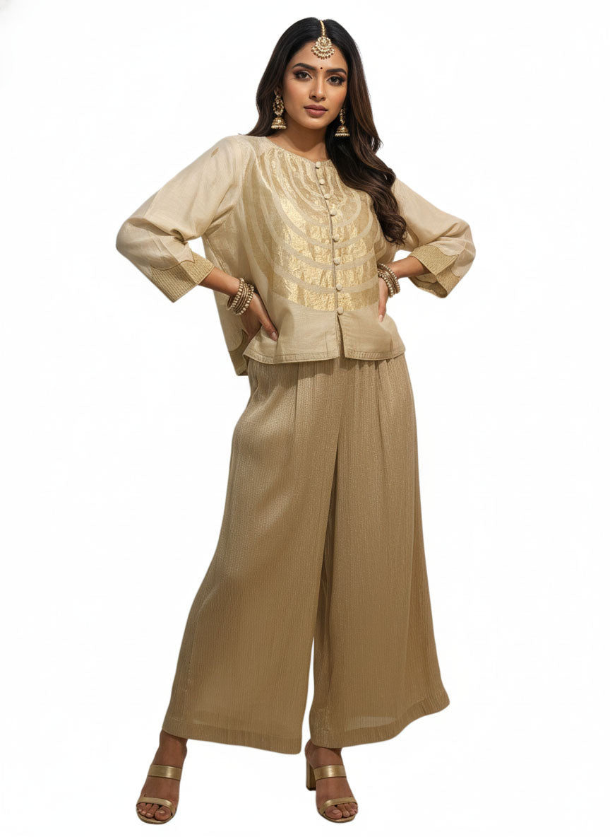 Indowestern chanderi formal coordset