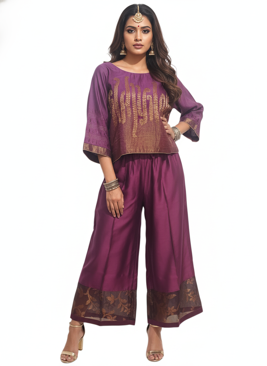 Indowestern chanderi formal coordset