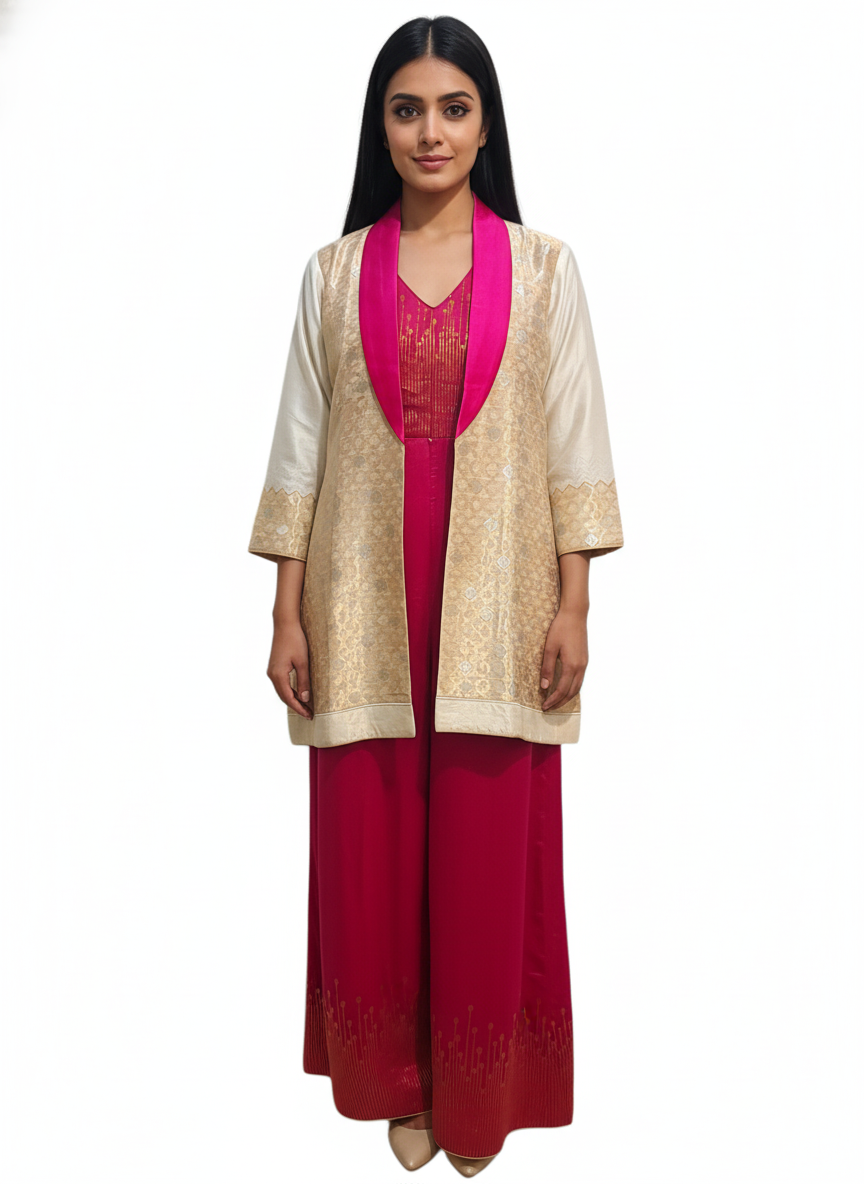 Indowestern chanderi formal coordset