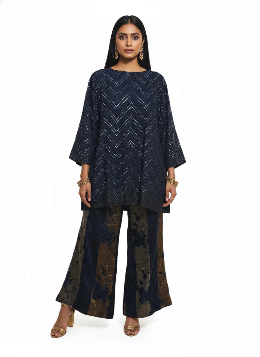 Indowestern chanderi formal coordset