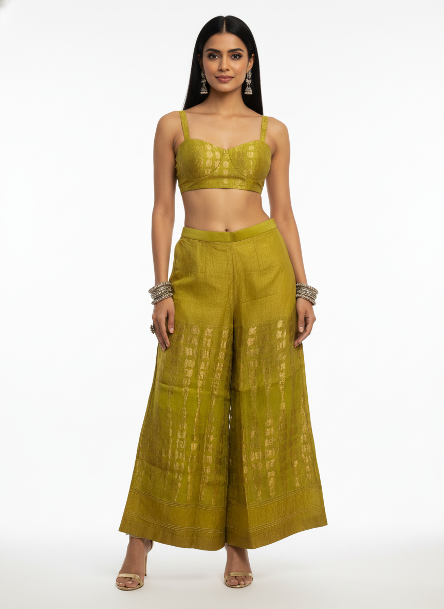 Formal chanderi Embroidered Palazzo pant