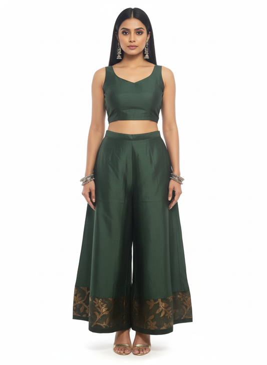 Formal chanderi Embroidered Palazzo pant