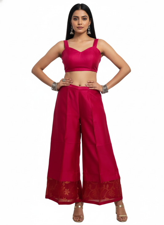 Formal chanderi Embroidered Palazzo pant