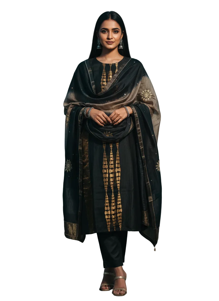 Semi Stitched Formal Chanderi Suitset
